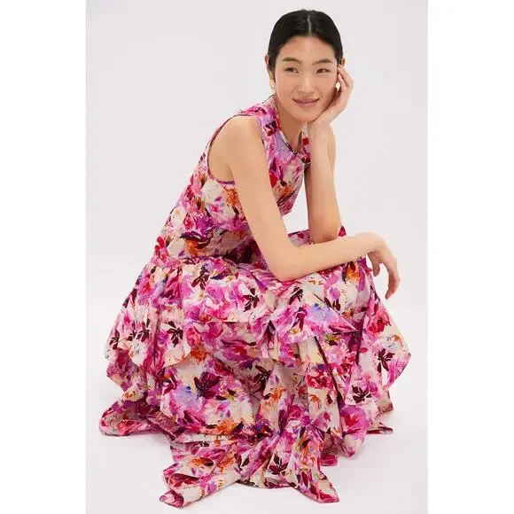 ULLA JOHNSON Azalea Mural Dress Size 2 NWT Retail $750 Tuckernuck - Picture 6 of 7